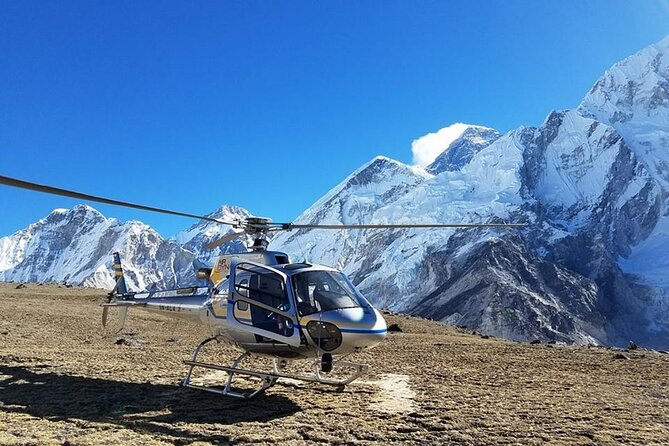 Everest Base Camp Landing by Helicopter at kalapathar View Point - Overflying Everest Base Camp and landing near Kalapathar