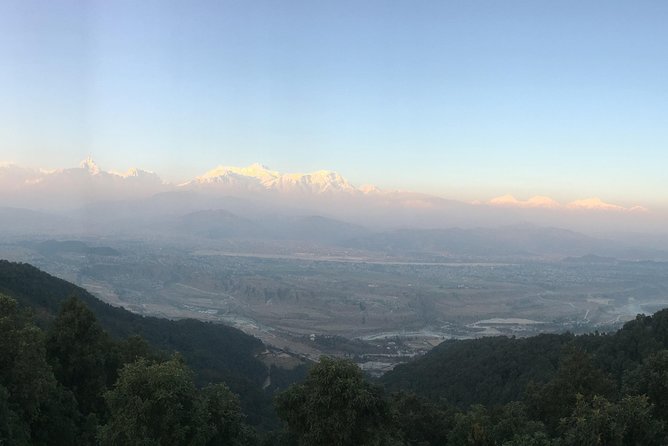 Hiking to World Peace Stupa via Foxing Hill to Expose Rural Area - The Foxing Hill payoff: Annapurna range plus Fewa and Begnas lakes