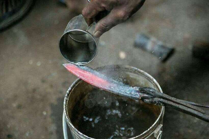 Knife Khukuri Making Workshop - Sparks, grinding safety, and how to watch without getting in the way