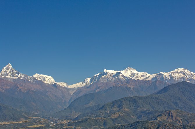 Pokhara Zipline Flying - Views Mid-Flight: Machhapuchhre, Annapurna Peaks, and Seti River